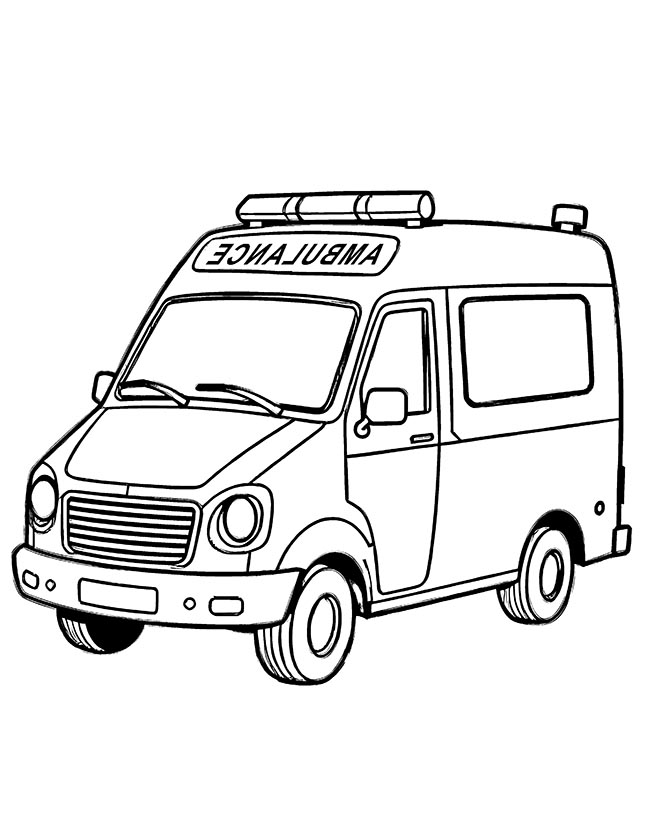 Emergency ambulance coloring page Emergency ambulance coloring page